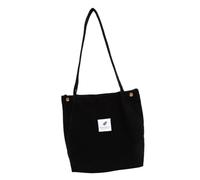 PartyKindom Sac Bandoulière Côtelé Chic pour Femmes Capacité Quatre Boucles Sécurisées Sac Shopping à Épaule Unique Noir Confortable et Pratique pour Usage