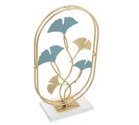 PartyKindom Sculpture de Feuilles de Ginkgo en Fer et Cristal, Décoration de Table Luxueuse Design Creux Unique, Ornement Élégant pour Étagère et Salon