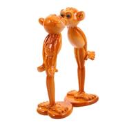 PartyKindom Sculpture Singe Résine Couple Artistique Figurine Animale pour Bureau Étagère et Décoration de Mariage Ornement Compacts pour Anniversaire et Saint Valentin