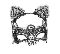 PartyKindom Serrage-tête Accessoire Élégant et Mystérieux en Dentelle Noire Oreilles de Chat Ensemble pour Cosplay Halloween pour Femmes et Filles