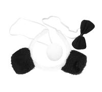 PartyKindom Set Costume Panda pour Halloween avec Oreilles et Queue Accessoires Cosplay Durables et Confortables pour Garçon Fille
