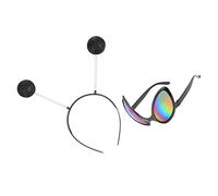 PartyKindom Set de Accessoires de Fête Lunettes et Bandeau Tête Extraterrestre pour Cosplay Halloween Adulte