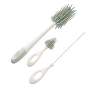 PartyKindom Set de Brosses de Nettoyage Silicone pour Biberons Tête Rotative Résistante à Haute Température pour Biberons Ppsu PP Silicone et Acier Inoxydable avec Rangement Drainant Pratique