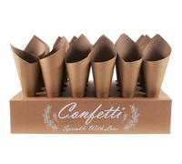 PartyKindom Set de Cônes en Papier Kraft pour Mariage, Porte-confettis Robuste Odeur, pour Pétales, Mini Bouquets et Décoration de Table Lors de Mariage ou Shower