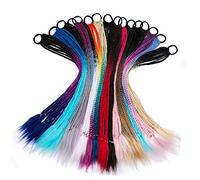 PartyKindom Set de Élastiques pour Queue de Cheval Tressée Accessoires Durables pour Extensions de Cheveux Colorées Anneaux de Maintien pour Tresses et Postiches