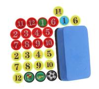 PartyKindom Set Magnétique de Pièces pour Tableau de Football avec Effaceur Éponge Accessoires de Remplacement pour Tableau Magnets Multicolores pour Entraînement et Nettoyage Rapide