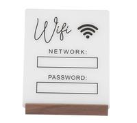 PartyKindom Signe Wifi Acrylique Vertical avec Base Bois et Stylo Panneau Signalisation Mot de Passe Sans Fil pour Hôtels Restaurants Bureaux Décoration Professionnelle et Rappel Réseau