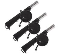 PartyKindom Souffleur D'air Manuel pour Barbecue 3 Pièces en Métal et Plastique, Ventilateur Portable pour Camping, Allume Rapidement le Charbon sans Cendres Partout
