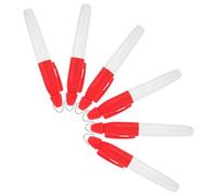 PartyKindom Stylo à Lignes pour Balles de Golf 6 Pièces, Encre à Base D’Huile Résistante la Décoloration, Gabarit de Marquage Portable avec Porte-clés Rouge, Outil Précis D’alignement