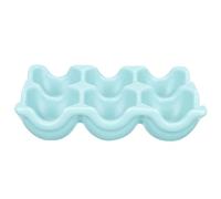 PartyKindom Support à Œufs en Céramique 6 Cases Fentes pour Réfrigérateur ou Plan de Travail la Cuisine, Plateau de Rangement Décoratif et Pratique