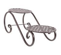 PartyKindom Support pour Jardinières en Métal Multi-Niveaux Petit Format Couleur Bronze Ancien Présentoir pour Pots de Fleurs D’Intérieur pour Balcon Salon et Bureau Support de