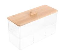 PartyKindom Support Rond en Coton Organiseur sous Évier Organiseur pour Vernis À Ongles Organiseur pour Boules De Coton Organiseur De Commode Organiseur Rétractable pour Pinceaux De