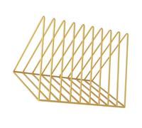 PartyKindom Support Vinyle en Métal Doré Structure Simple, Étagère de Rangement pour CD et Serrage-Livres pour Bureau ou École, Empêche Le Déplacement des Livres