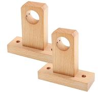 PartyKindom Supports De Tringle à Rideaux en Bois Massif, 2 Pièces, Fixation Murale Carrée à Trou Unique, Robustes Et Résistants à l'usure, Idéals pour Salon, Chambre Et Bureau