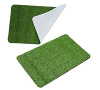 PartyKindom Tapis de Gazon Artificiel 2 Pièces Vert pour Porte D'entrée, Facile à Entretenir, Lavable, pour Décoration Maison et Animaux Domestiques