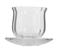 PartyKindom Tasse à Thé Verre Résistant Chaleur Forme de Citrouille avec Sous-verre Tasse Kung Fu pour Thé Décor Automnal pour Maison et Bureau