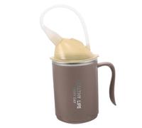 PartyKindom Tasse Fuite Acier Inoxydable pour Adultes Gobelet de Soins avec Paille pour Dysphagie de Liquide Alimentaire pour Personnes Âgées Alitées