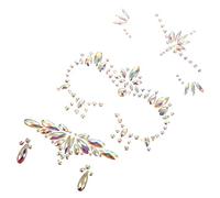 PartyKindom Tatouages Temporaires De Pierres Précieuses Visage 3 Pièces Phosphorescents Multi-modèles Pour Halloween Fête Carnaval Masque Noël