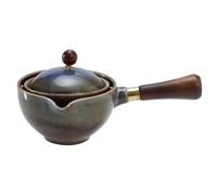 PartyKindom Théière Céramique Portable avec Poignée Latérale Infuseur Rotatif Automatique Pot à Thé pour Maison et Voyage Facile à Nettoyer et