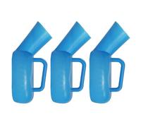PartyKindom Urinoir Portable Grosse Capacité, Facile à Transporter en Plastique Bleu 3 Pièces pour Homme pour Camping et Voyage Réutilisable