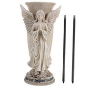 PartyKindom Vase Commémoratif avec Pique Métal, Résine Beige | Ouverture Large et Profonde, Installation au Sol Sécurisée, pour Fleurs Naturelles ou Artificielles, Jardin de Souvenir