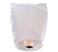 PARTYLANDIA, Lot de 10 lanternes volantes chinoises, biodégradables, ballons aéronautiques de fête, blanc