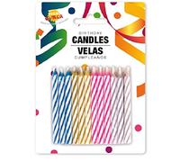 Partylandia Shop 24 Bougies magiques colorées avec flamme qui ne s'éteint pas, pour anniversaires et fêtes, blague humoristique