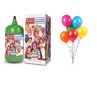 Partylandia Shop Bouteille d'hélium jetable + 18 ballons couleurs assorties