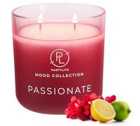 PartyLite Bougie parfumée en pot Passionate Ombre - Collection Mood à 2 mèches, parfum citron Meyer, freesia et bois de cèdre, 24 à 48 heures de combustion, atmosphère romantique et luxueuse