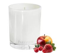 PartyLite Iced Snowberries Escential Jar Bougie parfumée à la pomme, canneberge, fraise, vanille et musc, pot en verre réutilisable à 1 mèche de 220 g, combustion de 50 heures, parfum d'intérieur