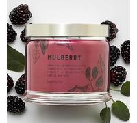 PartyLite Mûrier parfumé, notes de cassis tranchant, mûre douce, mûre juteuse & bijoux de grenade, bougie en pot 3 mèches de 12 oz, 45 heures de combustion, parfum luxueux, parfait pour offrir