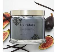 PartyLite Parfum figue fatale, notes d'abricot, de figue verte, de pêche, de mangue, de fraise et de vanille, bougie en pot à 3 mèches de 374,2 g, durée de combustion de 45 heures, parfum luxueux