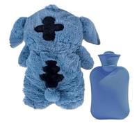 Partymall Bouillotte St-itch,Bouillotte Caoutchouc avec Bleu Doudou Housse en Peluche Regles Douloureuses pour Femelle,Bouillotte Eau Chaude Femelle (Bleu)