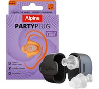 PartyPlug Concert Ear Plugs 19dB-New and Improved-Hearing Protection for Festivals,Reusable Plugs for Music & Raves,High Quality Sound-3 Sizes (Transparent)