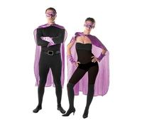 PARTYPRO Kit Super héros Violet Adulte - Violet - Taille Unique - Kit de déguisement pour adulte - Cape, Loup, 2 Manchettes