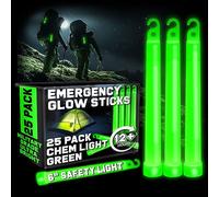 Bâtons fluorescents d'urgence - 25 lumières chimiques ultra lumineuses de qualité militaire - Bâtons lumineux tactiques en vrac de 12 heures pour équipement de survie, camping et pannes de courant