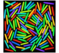 PartySticks Lot de 100 mini bâtons phosphorescents pour œufs de Pâques, 5 couleurs, bâtons lumineux néon en vrac, panier de Pâques, cadeau de fête, mariage, décoration de salle de classe