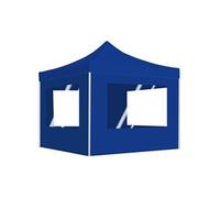Partytent inklapbaar met wanden 2x2 m aluminium blauw48931