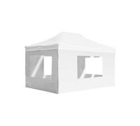Vidaxl Tente De Réception Pliable Avec Parois Aluminium 4,5x3 M Blanc Blanc
