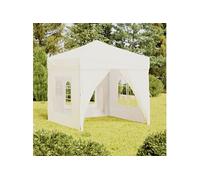 Vidaxl Tente De Réception Pliable Avec Parois Crème 2x2 M