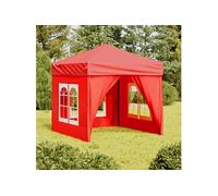 Partytent inklapbaar met zijwanden 2x2 m rood93506