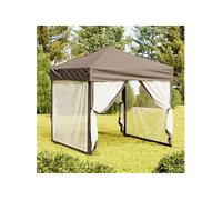 Vidaxl Tente De Réception Pliable Avec Parois Taupe 2x2 M