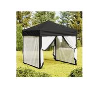 Vidaxl Tente De Réception Pliable Avec Parois Noir 2x2 M