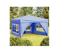 Vidaxl Tente De Réception Pliable Avec Parois Bleu 3x3 M Bleu