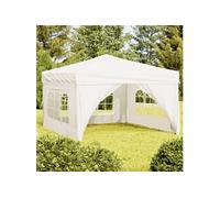 Vidaxl Tente De Réception Pliable Avec Parois Crème 3x3 M