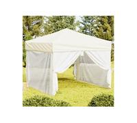 Partytent inklapbaar met zijwanden 3x3 m crÃmekleurig93529