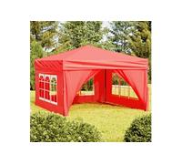 Vidaxl Tente De Réception Pliable Avec Parois Rouge 3x3 M Rouge