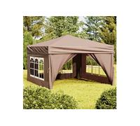 Partytent inklapbaar met zijwanden 3x3 m taupe93526