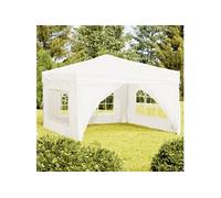 Vidaxl Tente De Réception Pliable Avec Parois Blanc 3x3 M Blanc