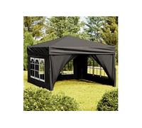 Vidaxl Tente De Réception Pliable Avec Parois Noir 3x3 M Noir